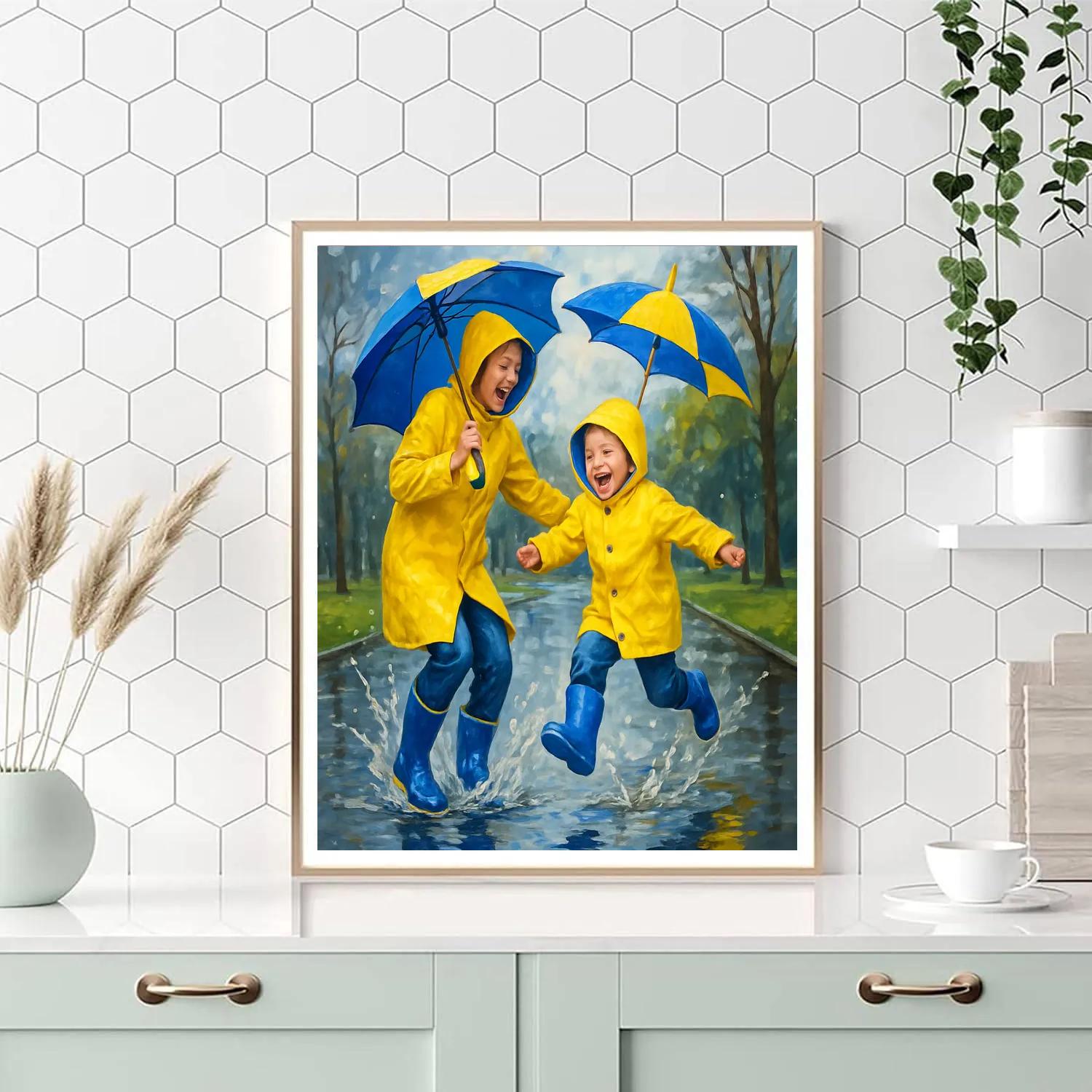 Raincoat Adventure Together painting number kit