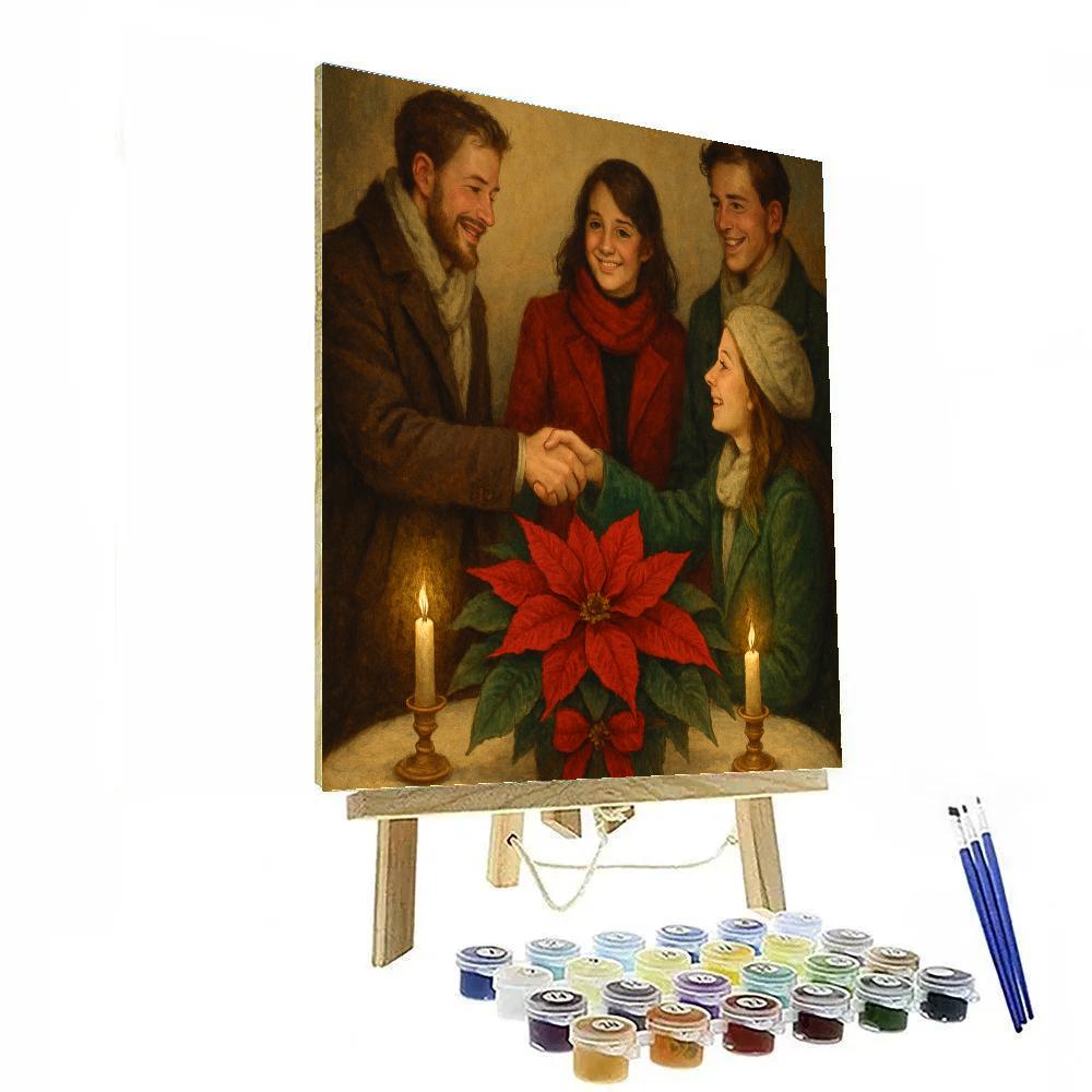 Midnight Poinsettias Painting by numbers kit