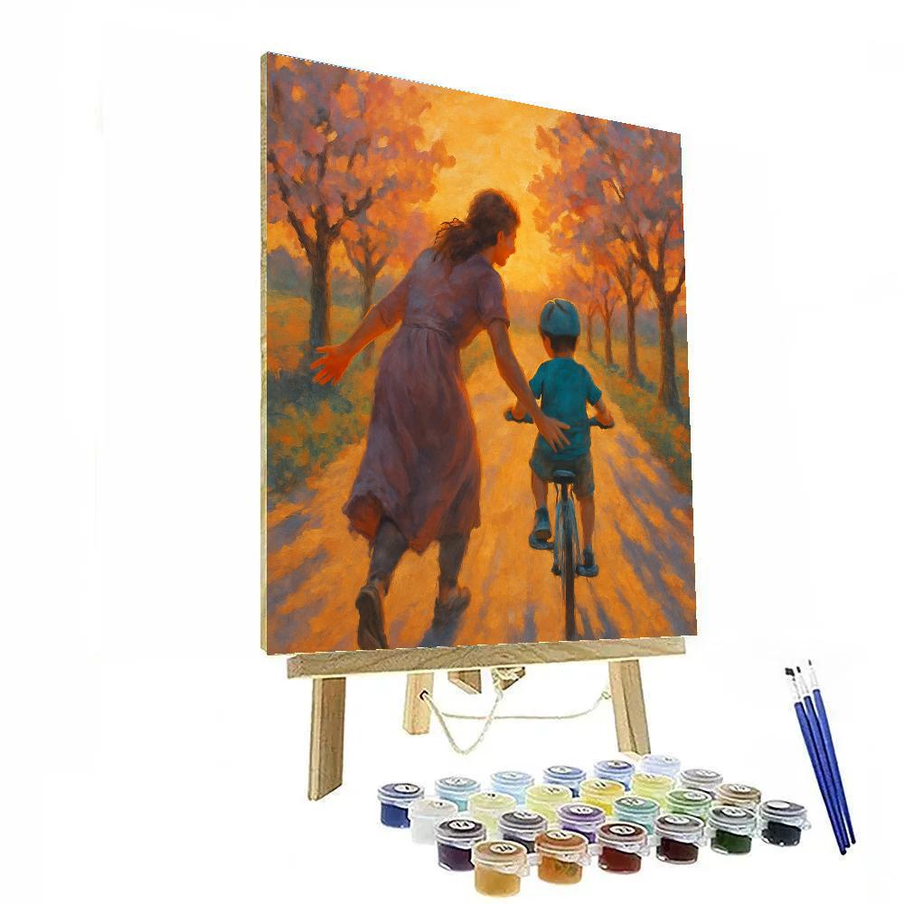 Sunset Bicycle Ride Number painting