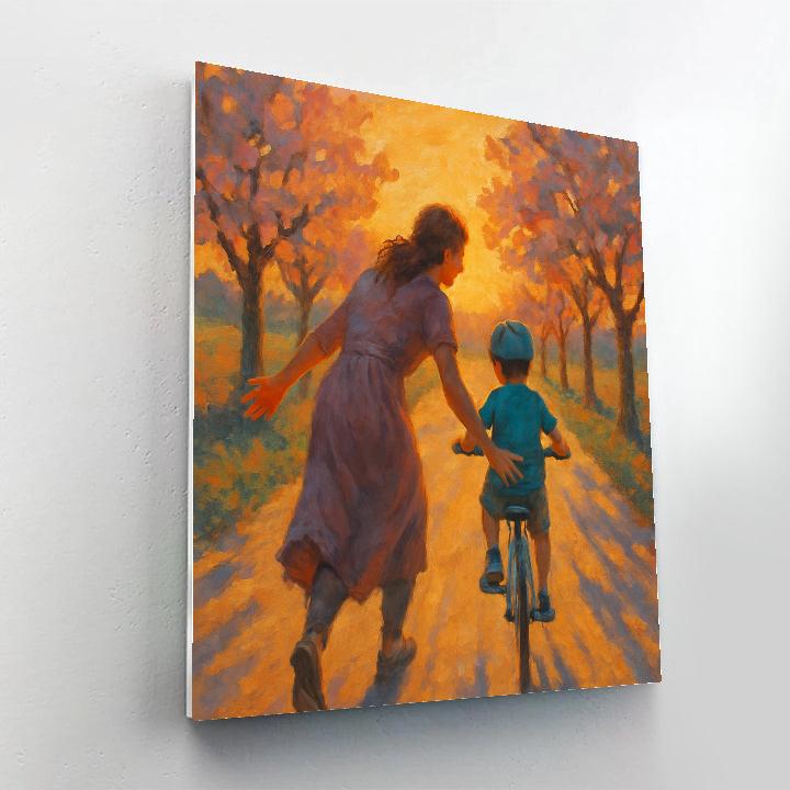 Sunset Bicycle Ride Number painting