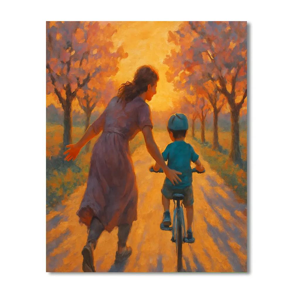 Sunset Bicycle Ride Number painting