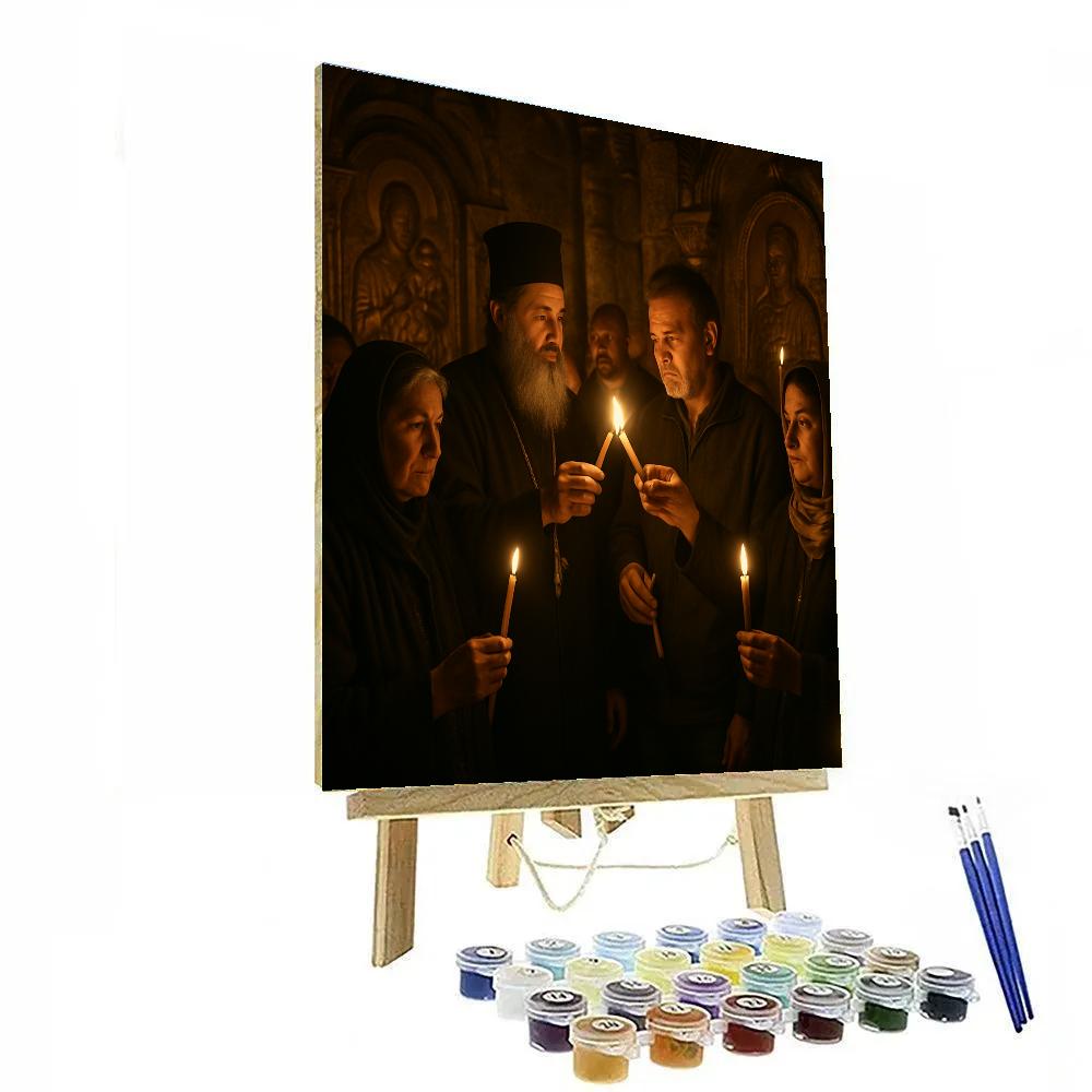 Easter Holy Fire Jerusalem painting number kit