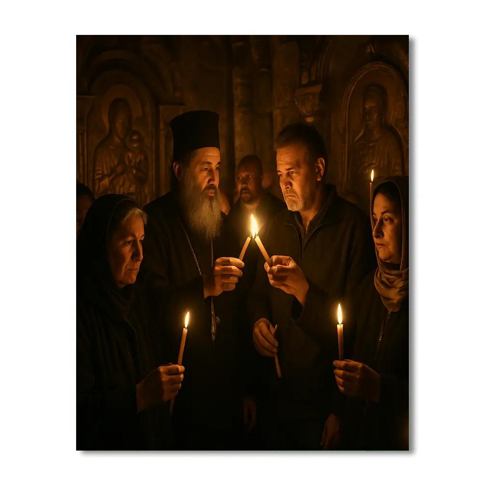 Easter Holy Fire Jerusalem painting number kit