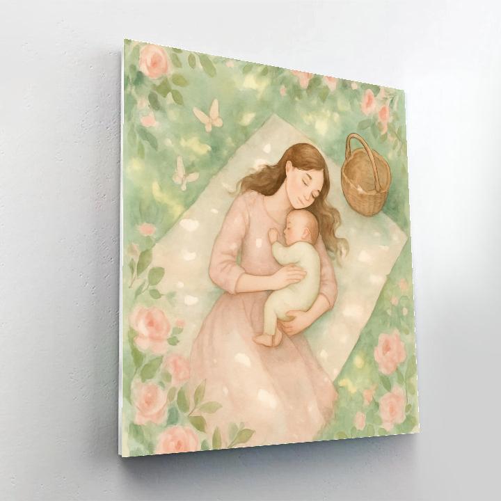 Mom And Baby Garden Nap DIY paint by numbers