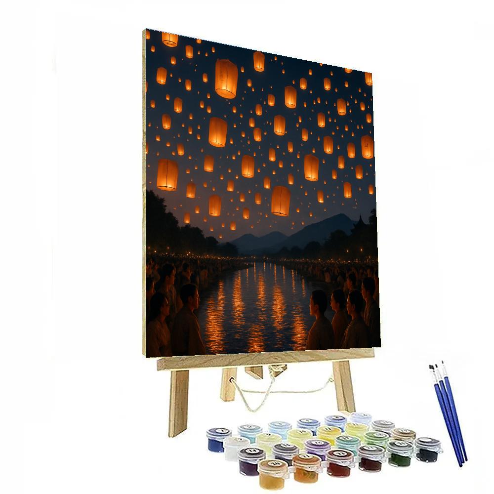 Lantern Festival River Release In Taiwan DIY paint by numbers