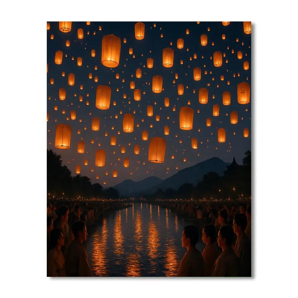 Lantern Festival River Release In Taiwan DIY paint by numbers