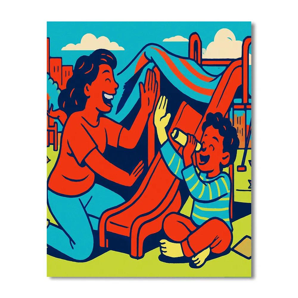 Playground Fortress Paint by numbers art