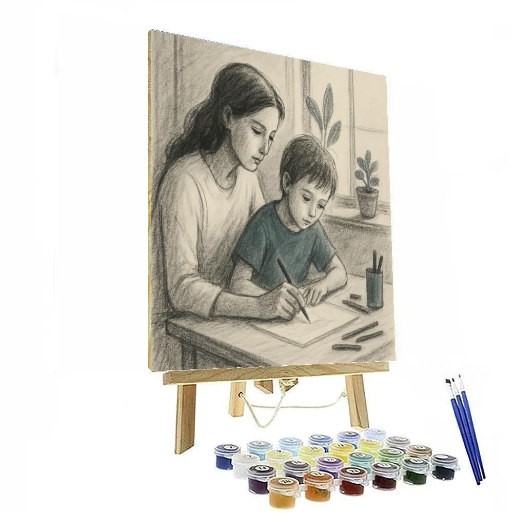 Quiet Sketching Lesson painting number kit