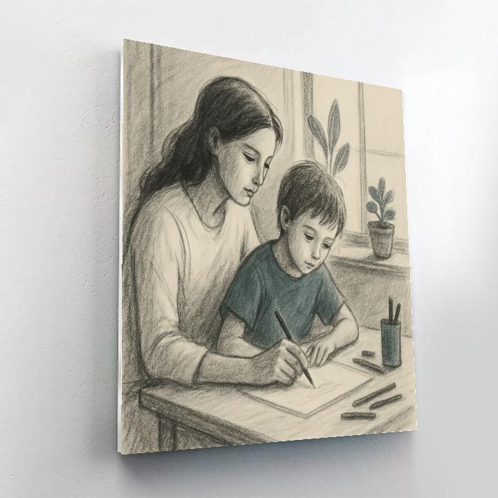 Quiet Sketching Lesson painting number kit