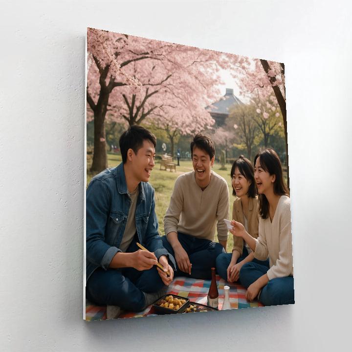 Cherry Blossom Festival Hanami Picnic In Japan painting number kit