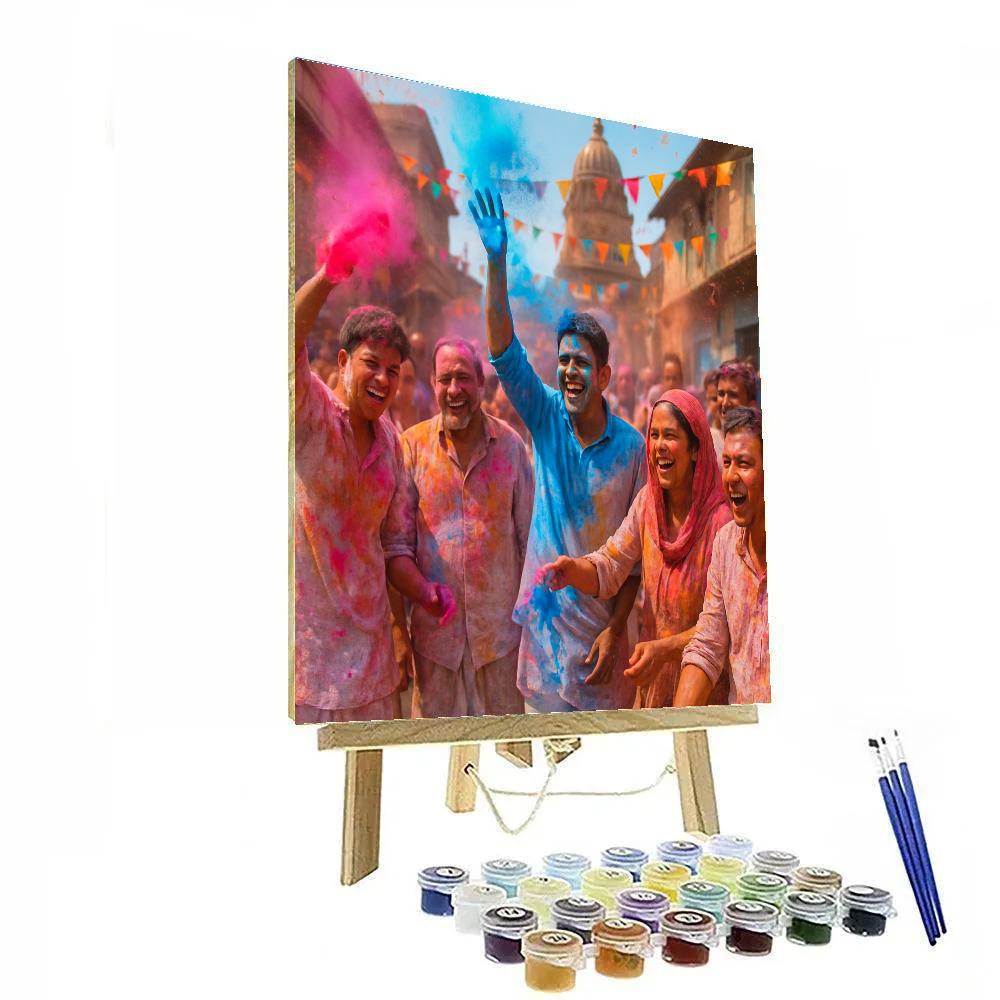 Holi Festival Color Splash In India paint by color