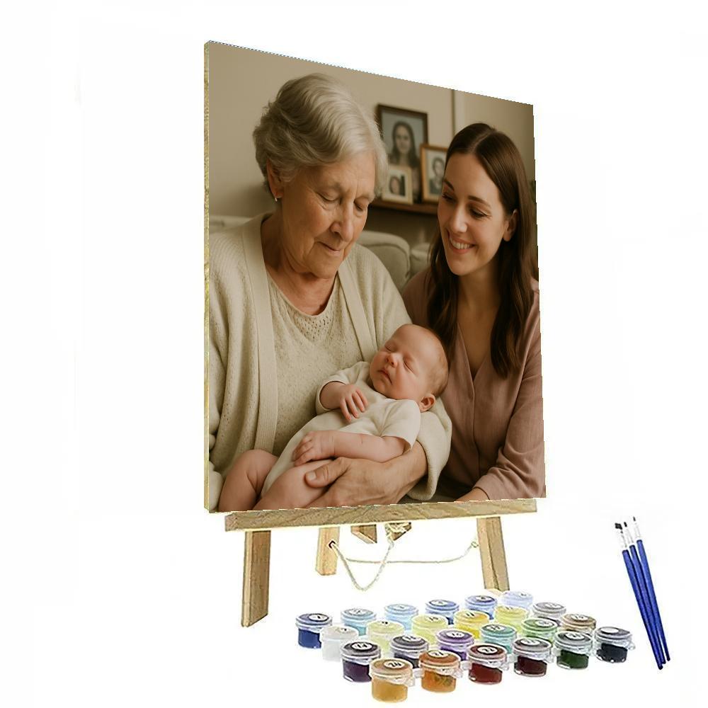 Grandmother And Newborn Generations Number painting