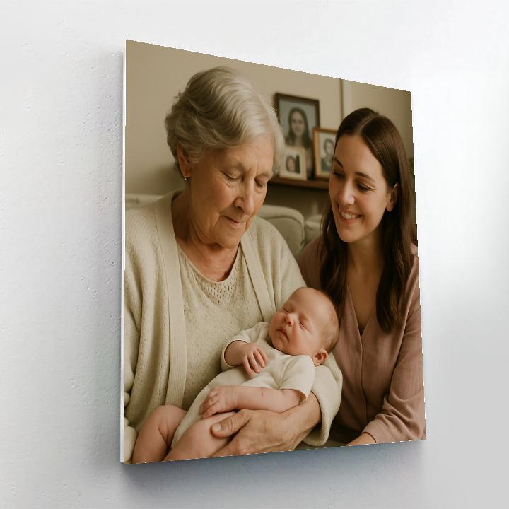 Grandmother And Newborn Generations Number painting