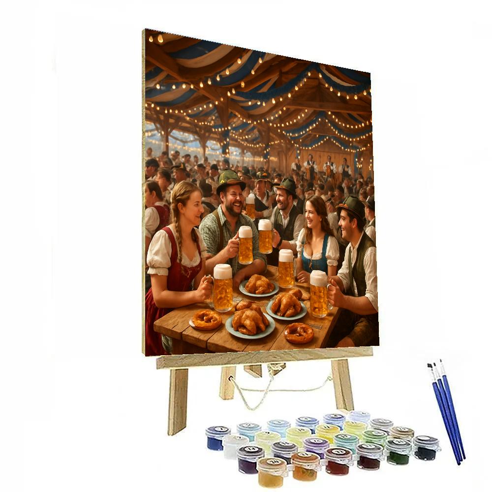Oktoberfest Beer Tent Celebration In Munich Numbered painting kits