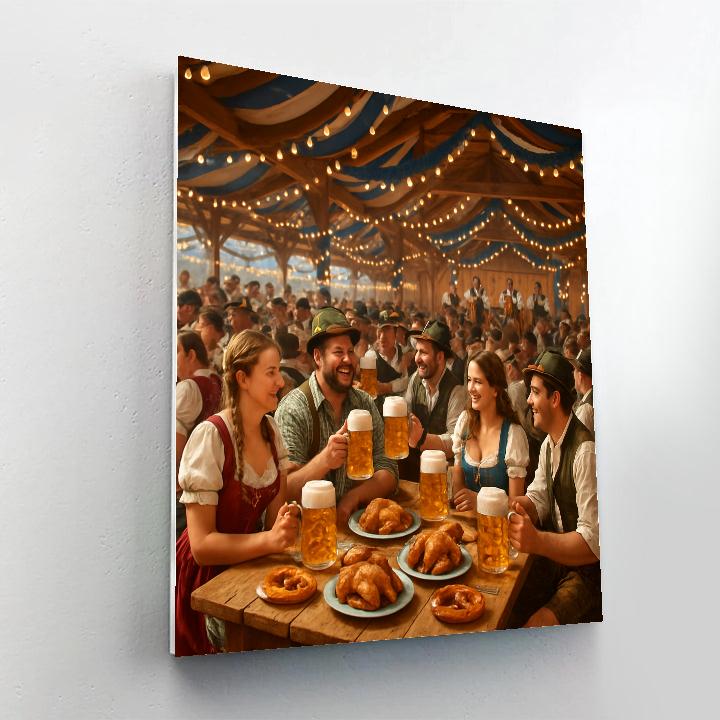 Oktoberfest Beer Tent Celebration In Munich Numbered painting kits