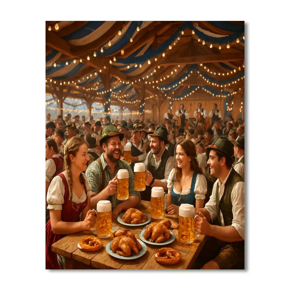 Oktoberfest Beer Tent Celebration In Munich Numbered painting kits
