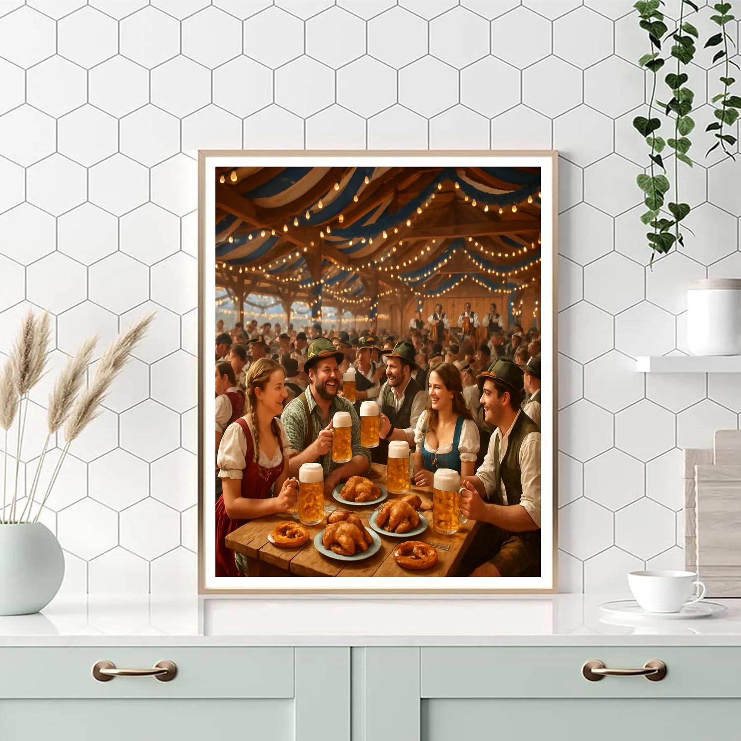Oktoberfest Beer Tent Celebration In Munich Numbered painting kits