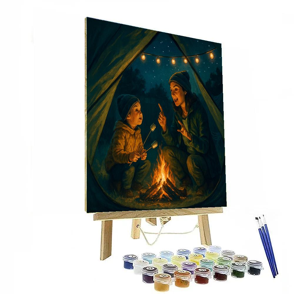 Backyard Camping Night paint by numbers