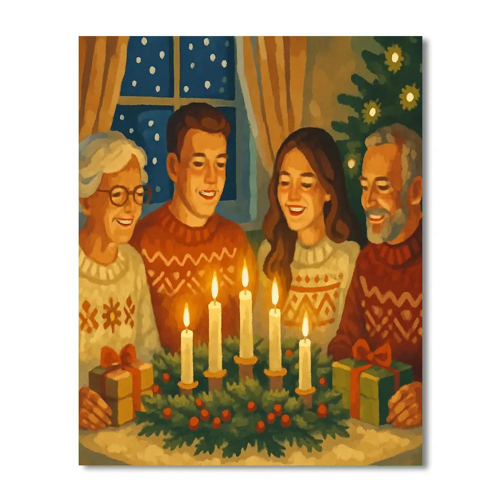 Silent Night Gather paint by numbers