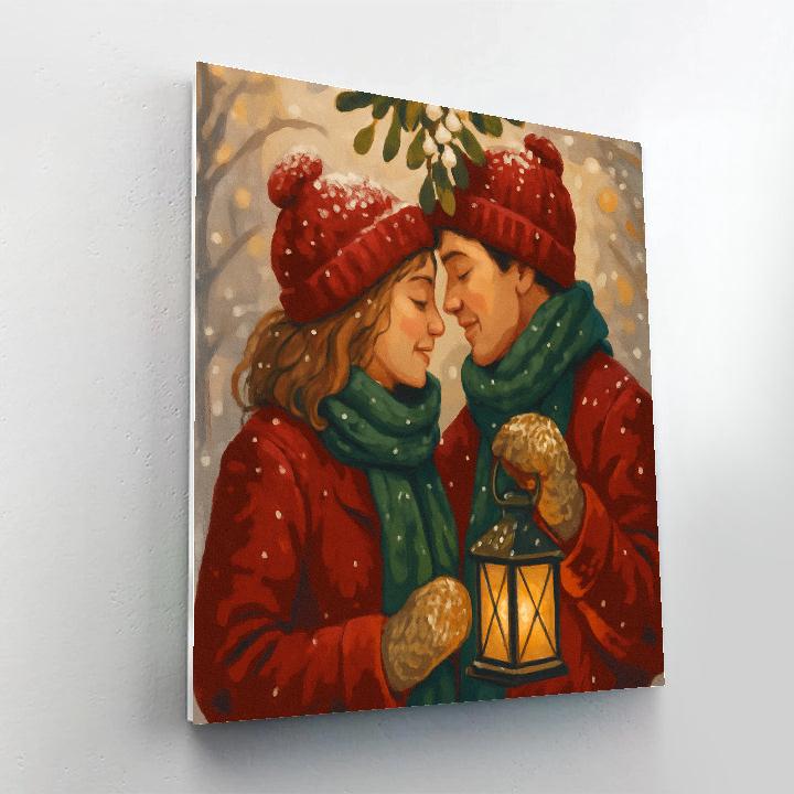 Frosted Mistletoe Moment paint by numbers