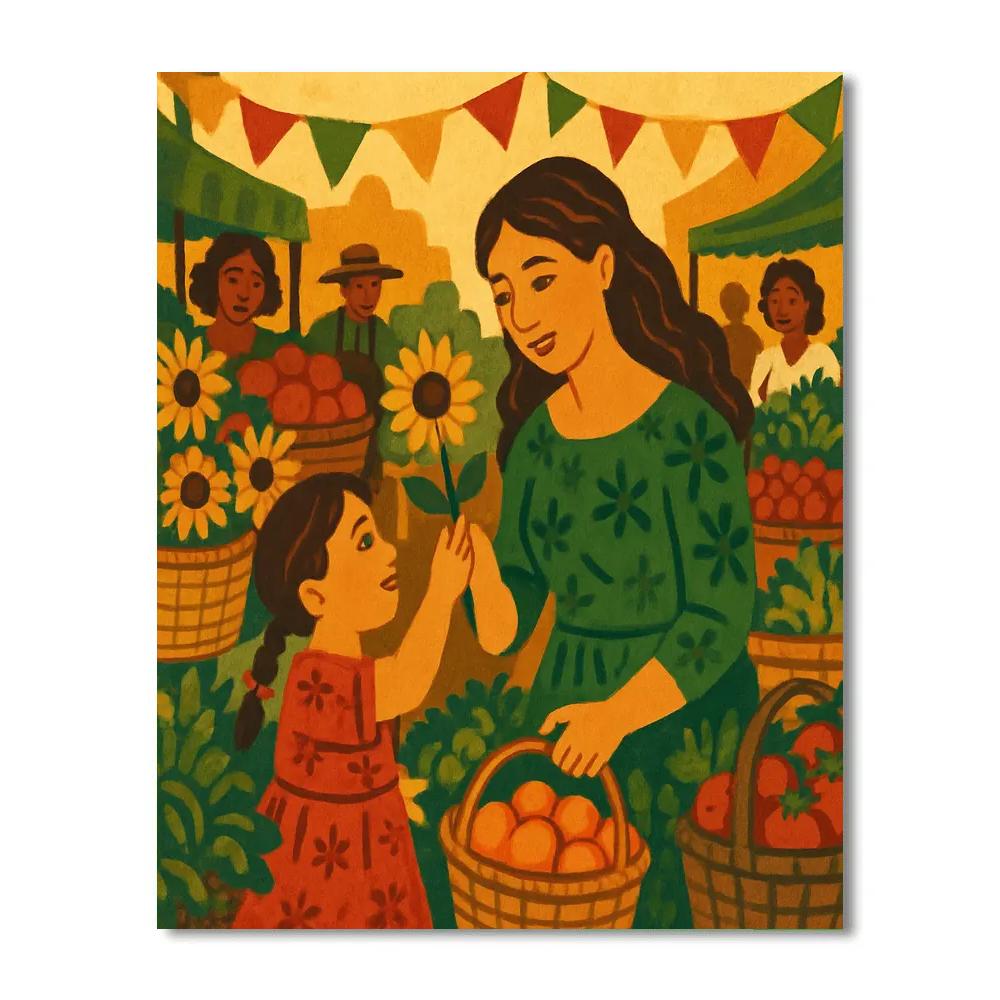 Harvest Market Morning DIY paint by numbers