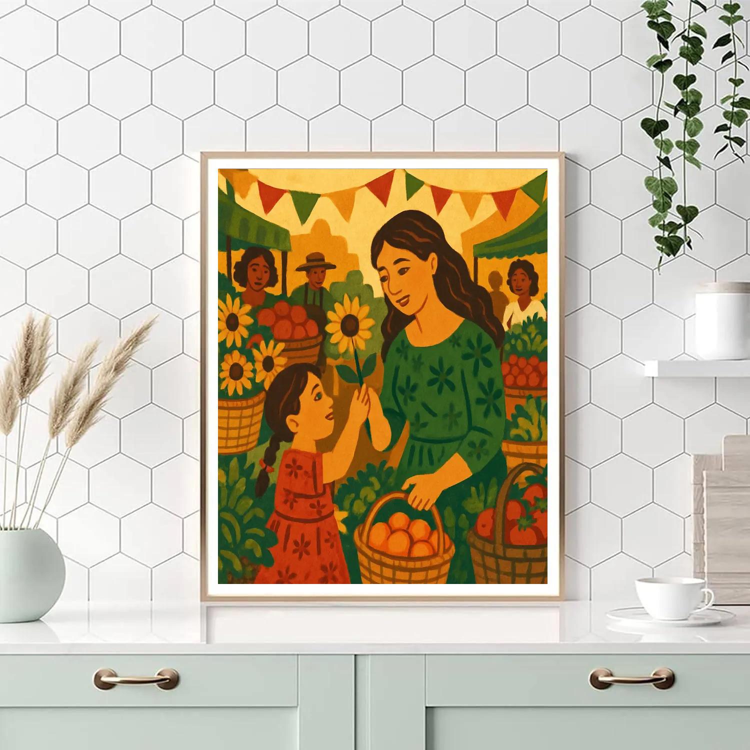 Harvest Market Morning DIY paint by numbers