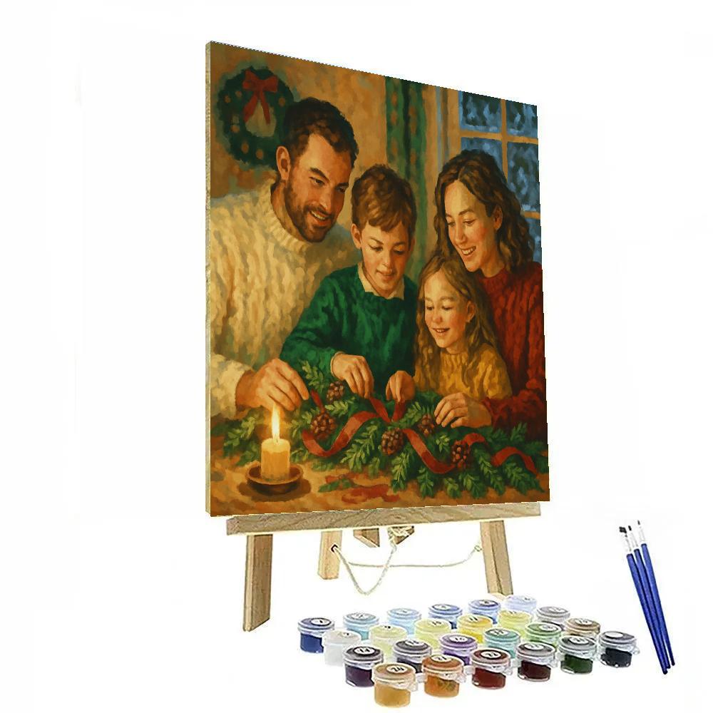 Glistening Garland Gathering Paint by numbers art