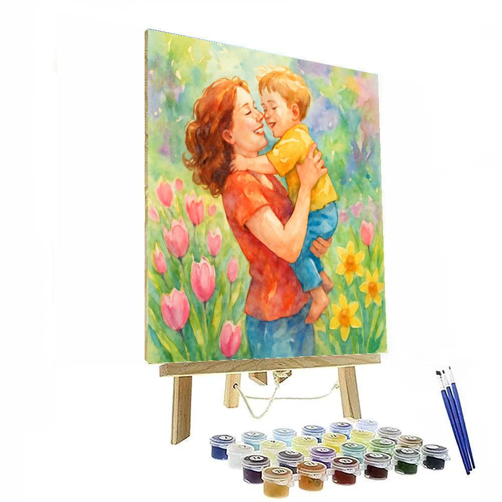 Springtime Garden Embrace Number painting