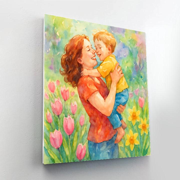 Springtime Garden Embrace Number painting