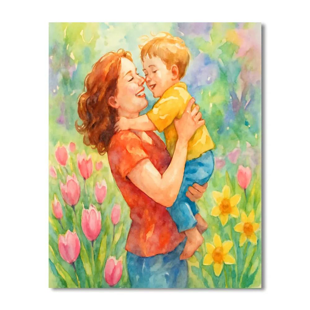 Springtime Garden Embrace Number painting