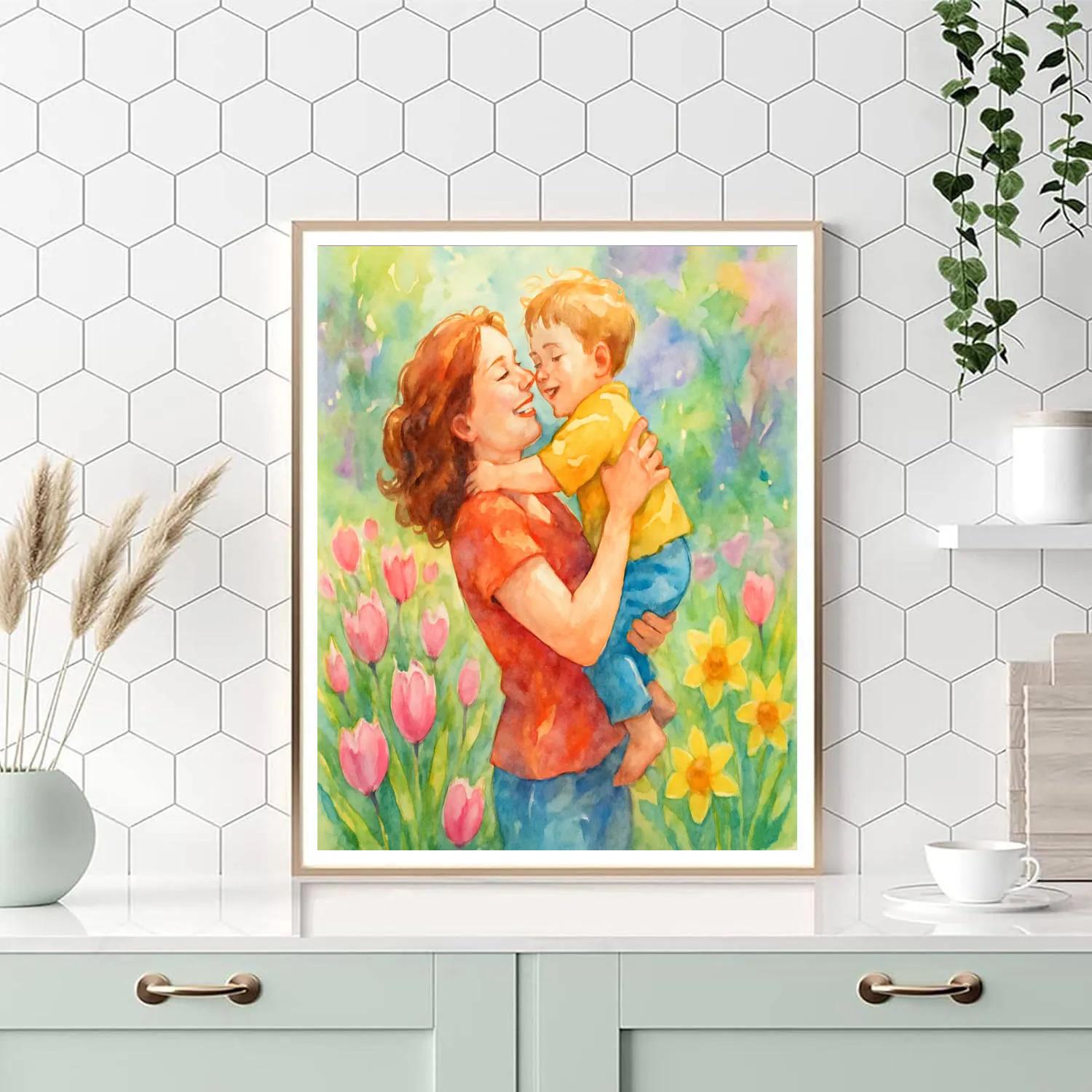 Springtime Garden Embrace Number painting