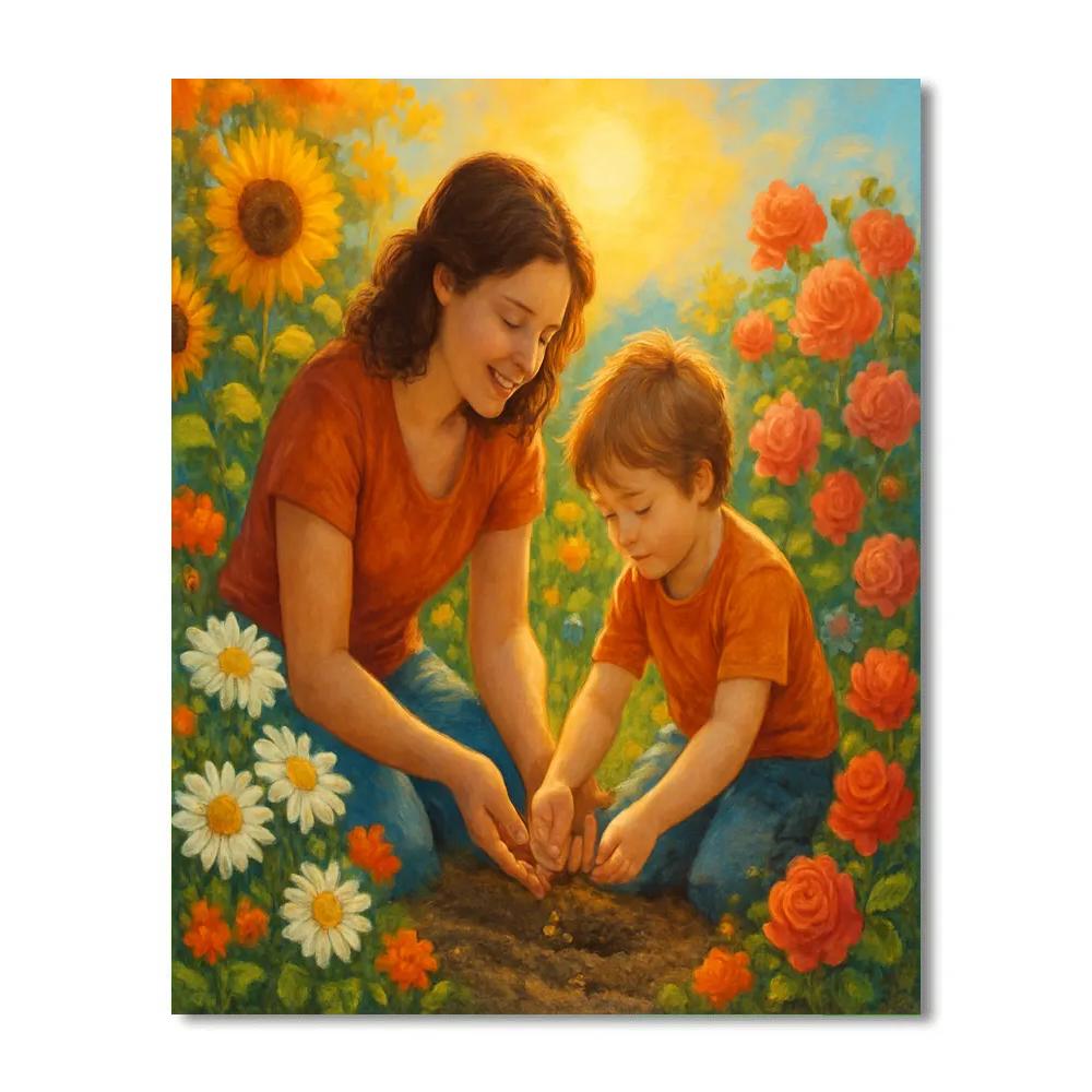 Moms Heartfelt Garden paint by number