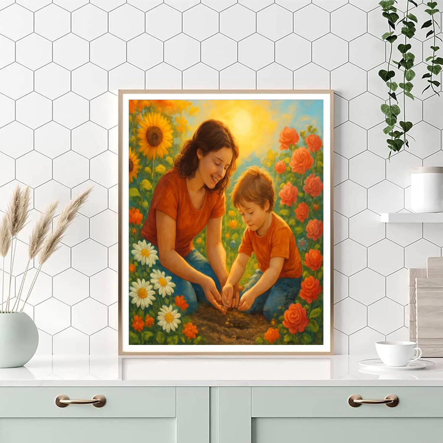 Moms Heartfelt Garden paint by number