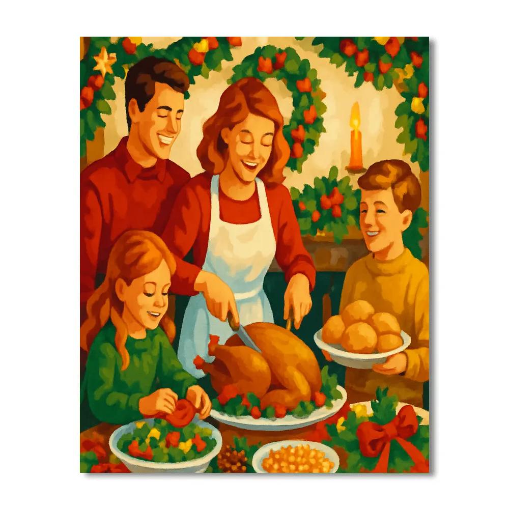Festooned Family Feast paint by color