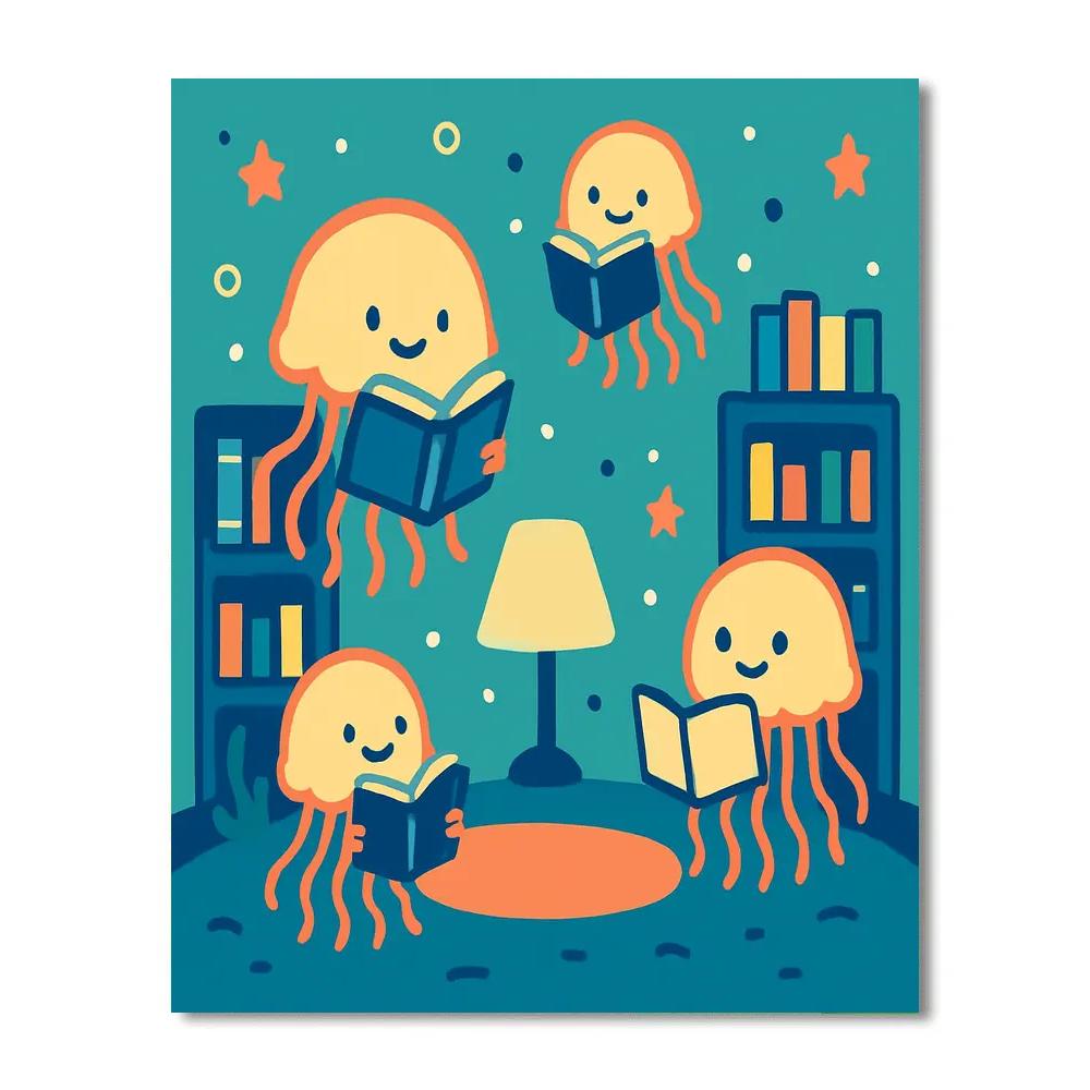 Starlight Jellyfish Library DIY paint by numbers