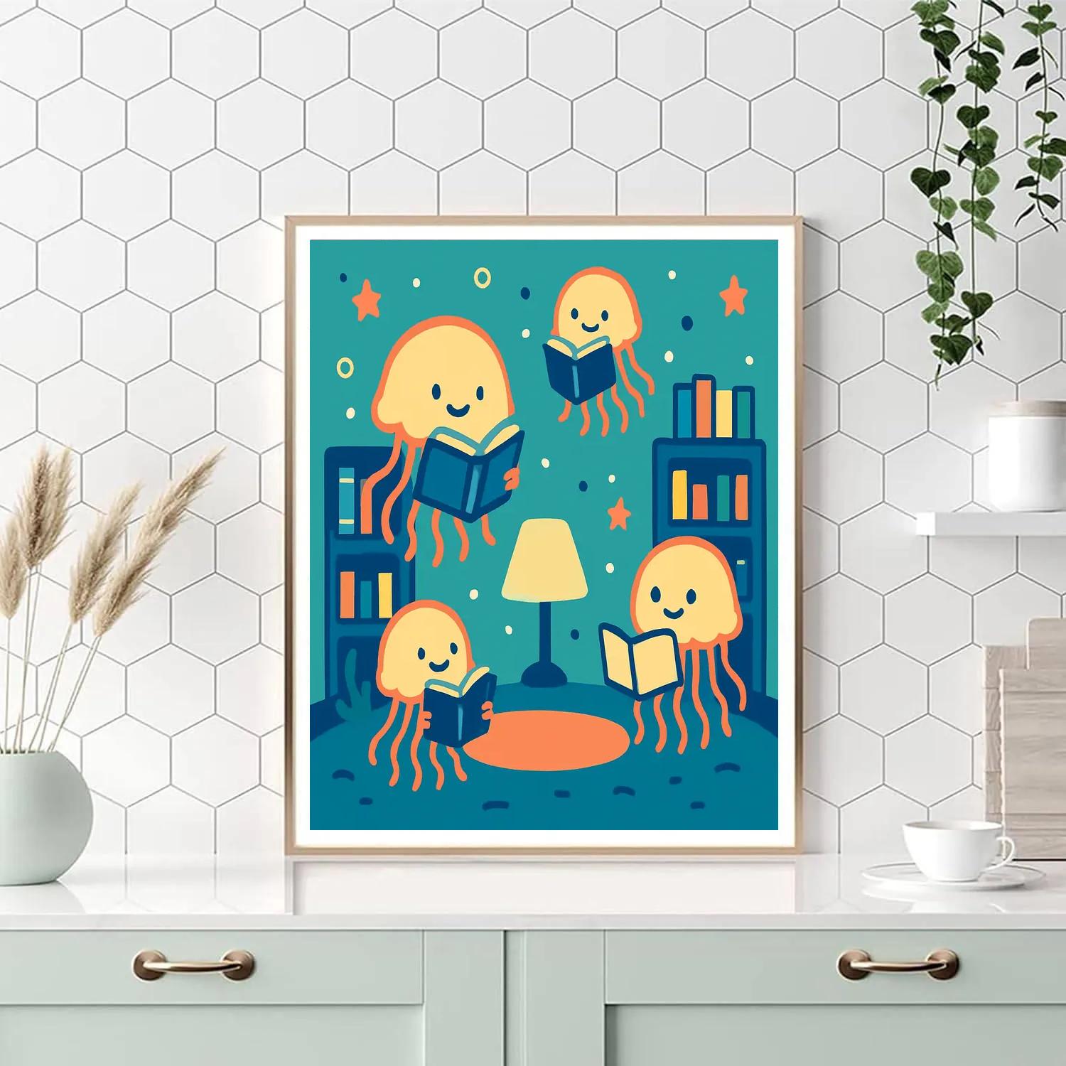Starlight Jellyfish Library DIY paint by numbers