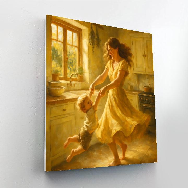Kitchen Dance With Little One Number painting