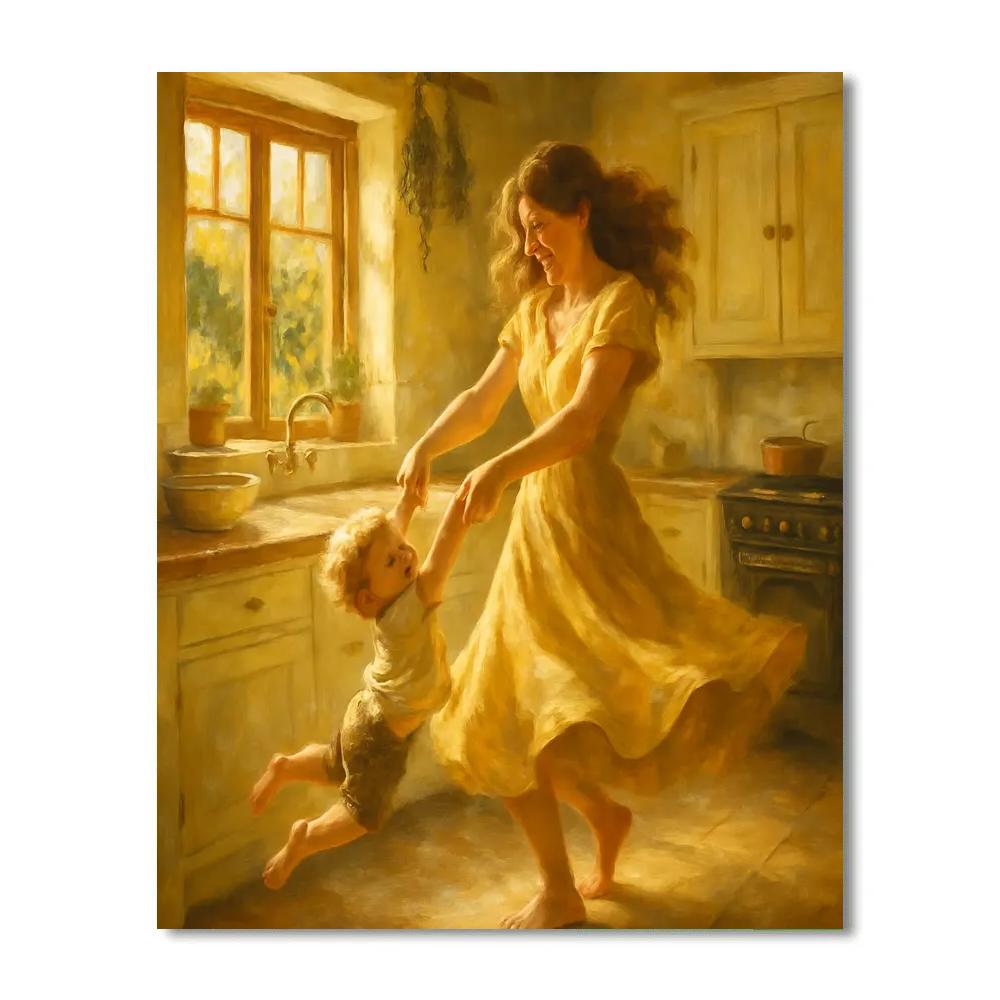 Kitchen Dance With Little One Number painting