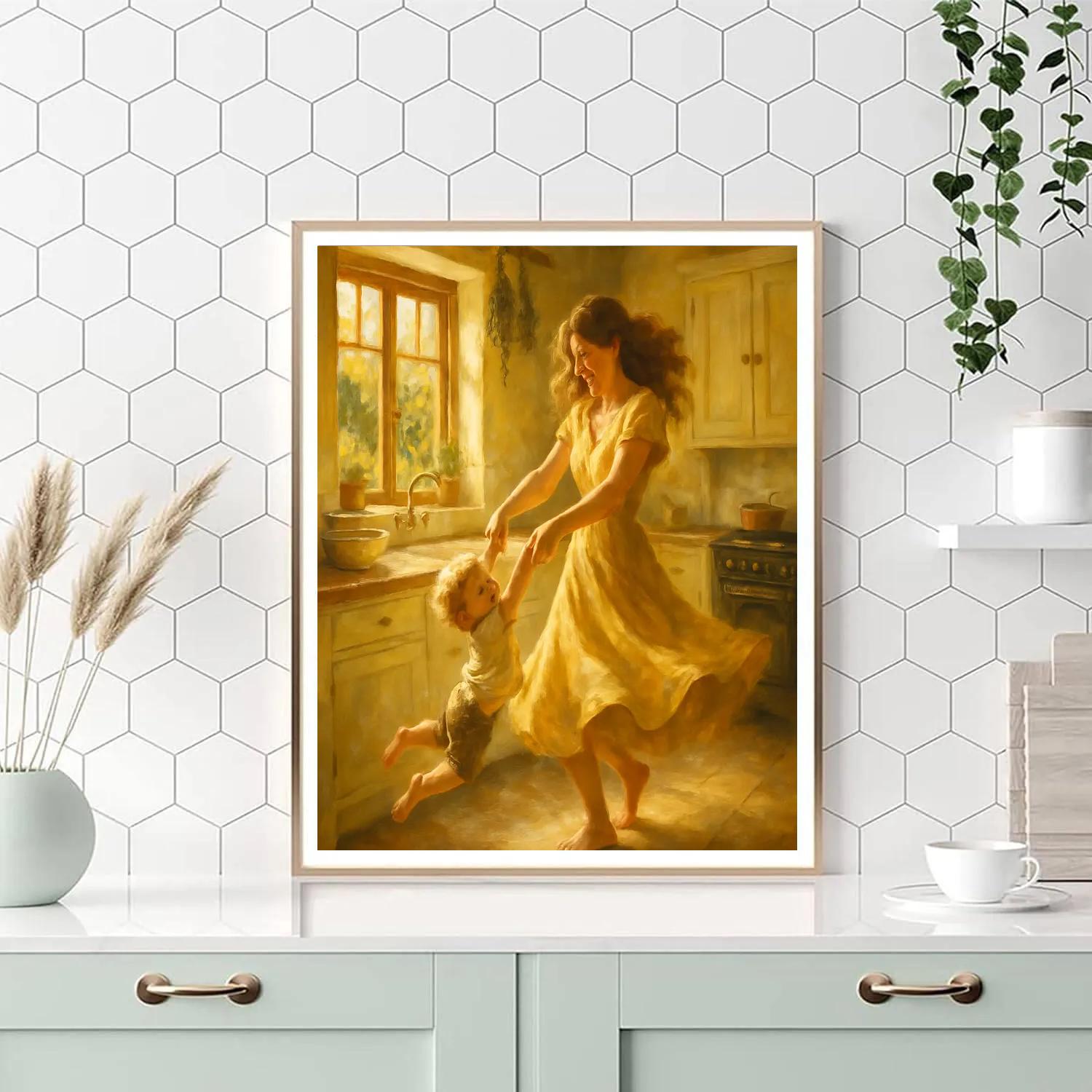 Kitchen Dance With Little One Number painting