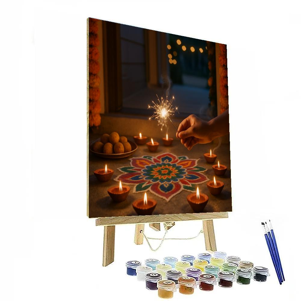 Diwali Diyas At Home painting number kit