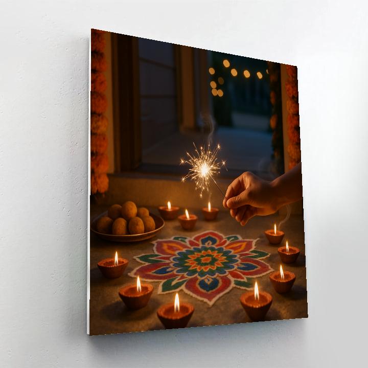 Diwali Diyas At Home painting number kit