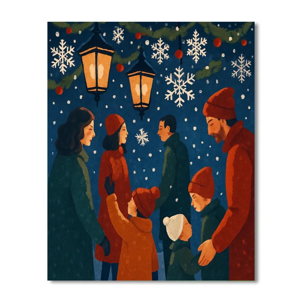 Snowflake Lantern Lane Numbered painting kits