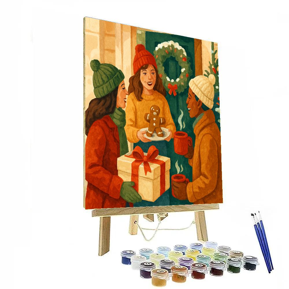 Gingerbread Porch Visit Paint by numbers art