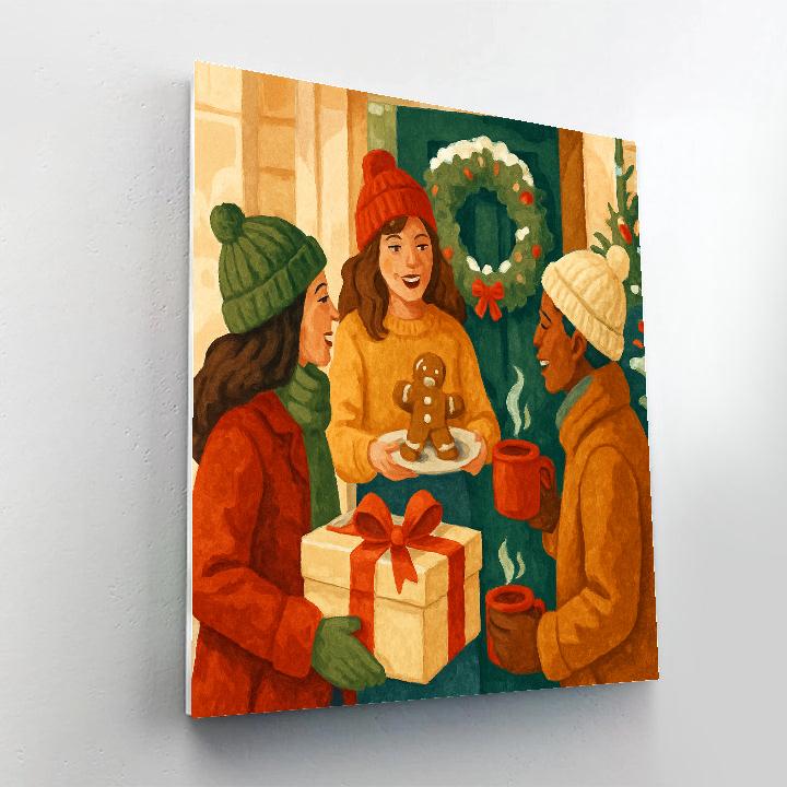 Gingerbread Porch Visit Paint by numbers art