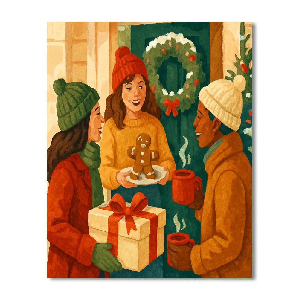 Gingerbread Porch Visit Paint by numbers art