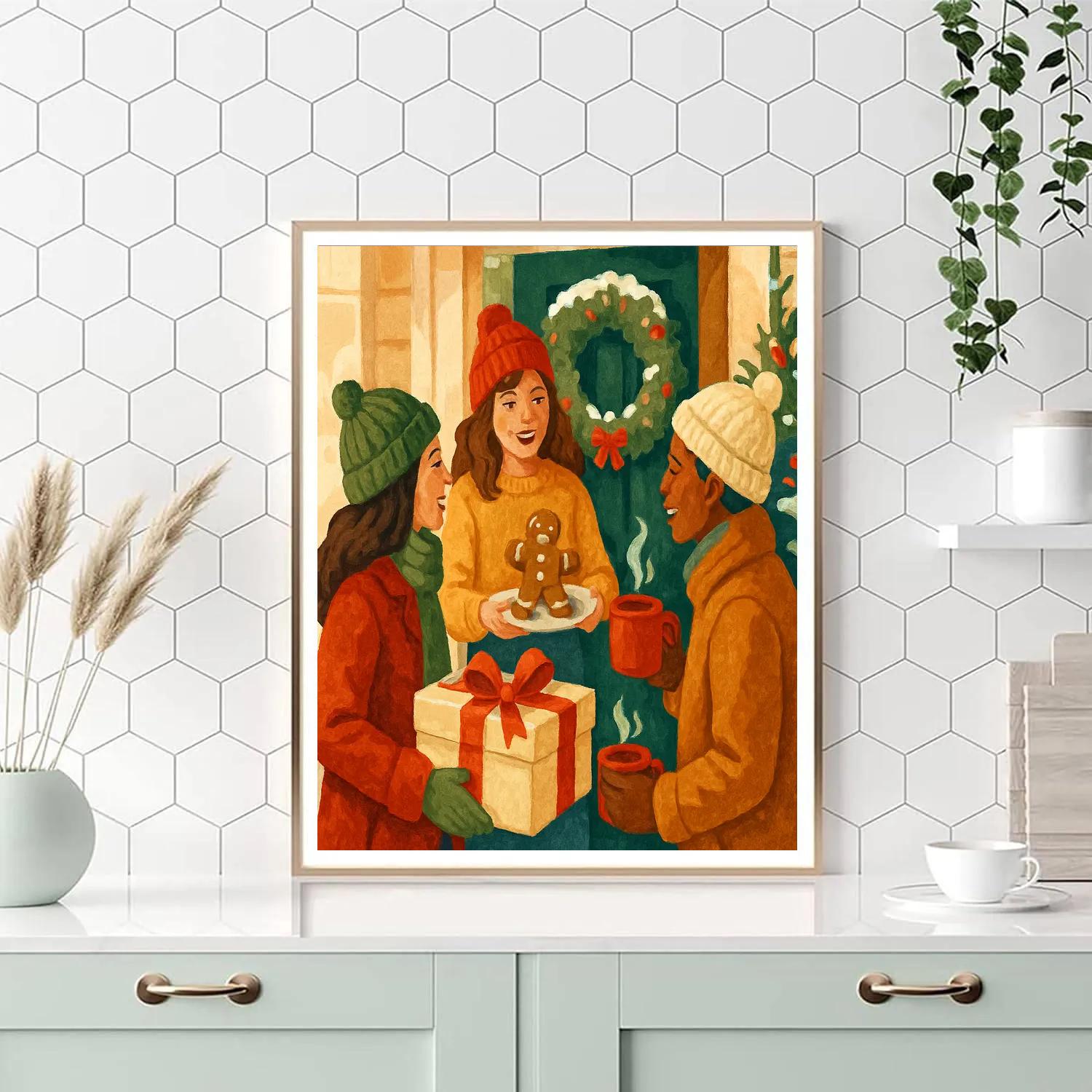 Gingerbread Porch Visit Paint by numbers art