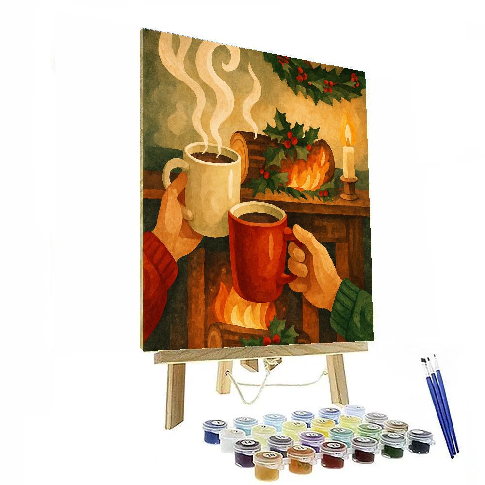 Yule Log Toast Number painting