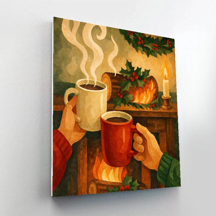 Yule Log Toast Number painting