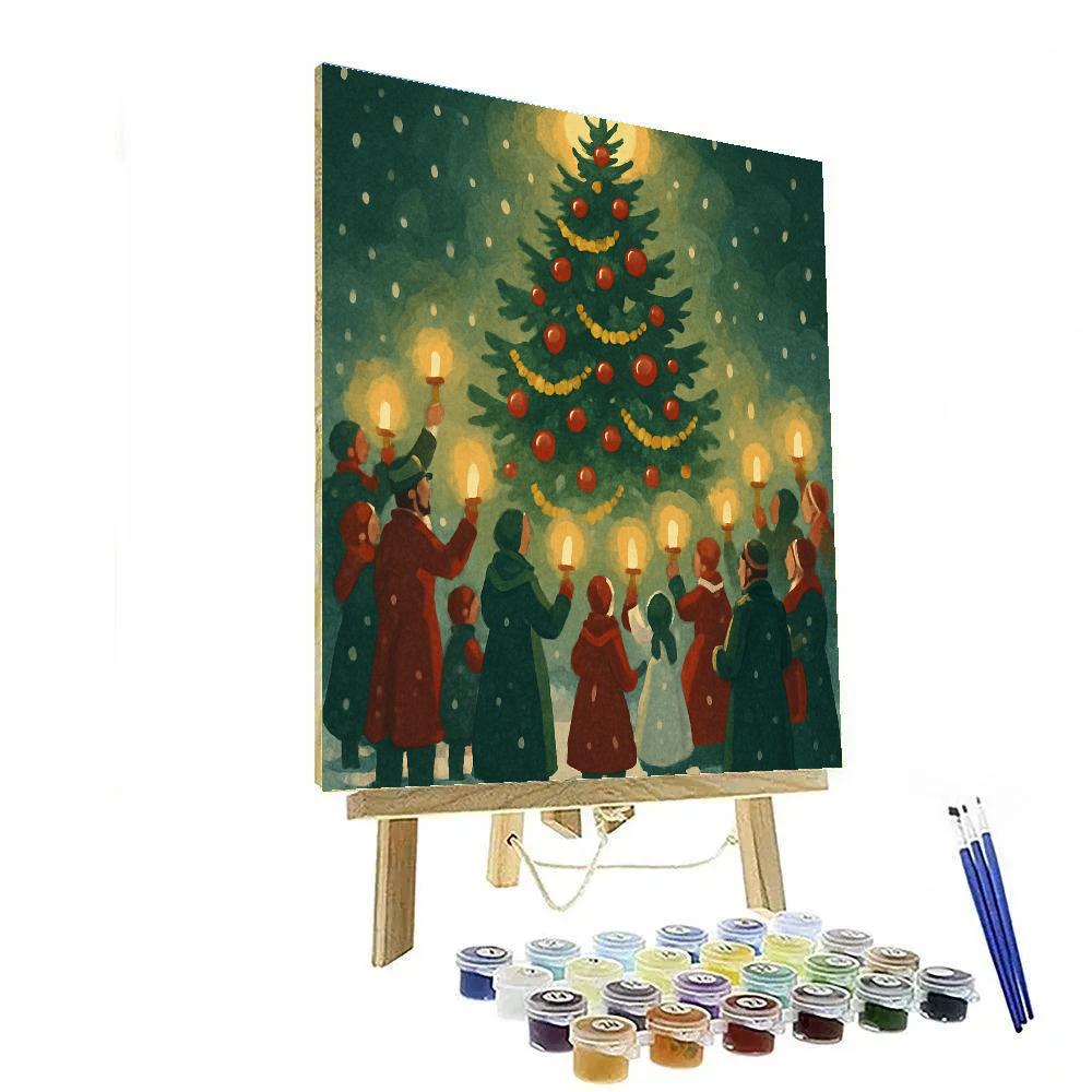 Lanterns At The Fir Numbered painting kits