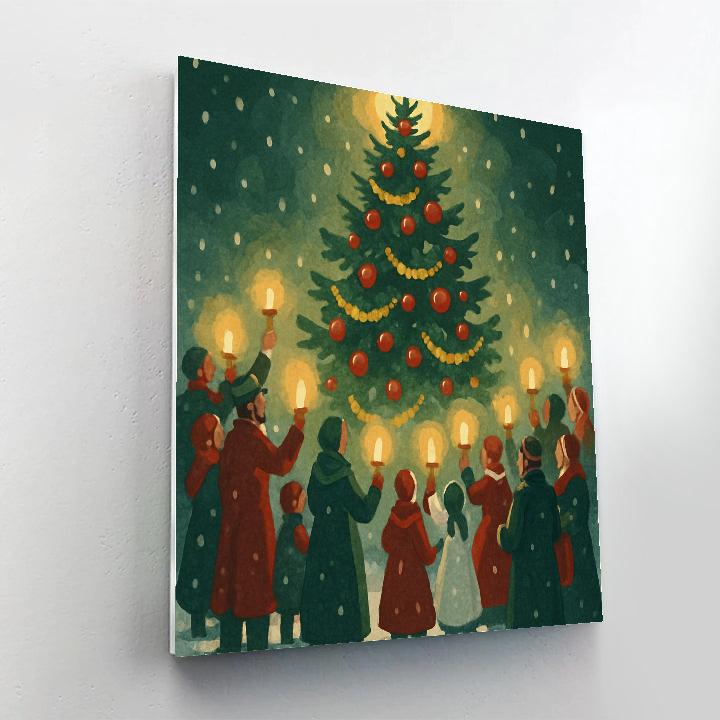 Lanterns At The Fir Numbered painting kits